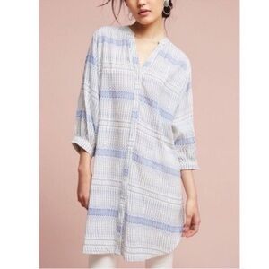 Maeve Anthropologie Boho Coastal Cotton Oversized Shirt